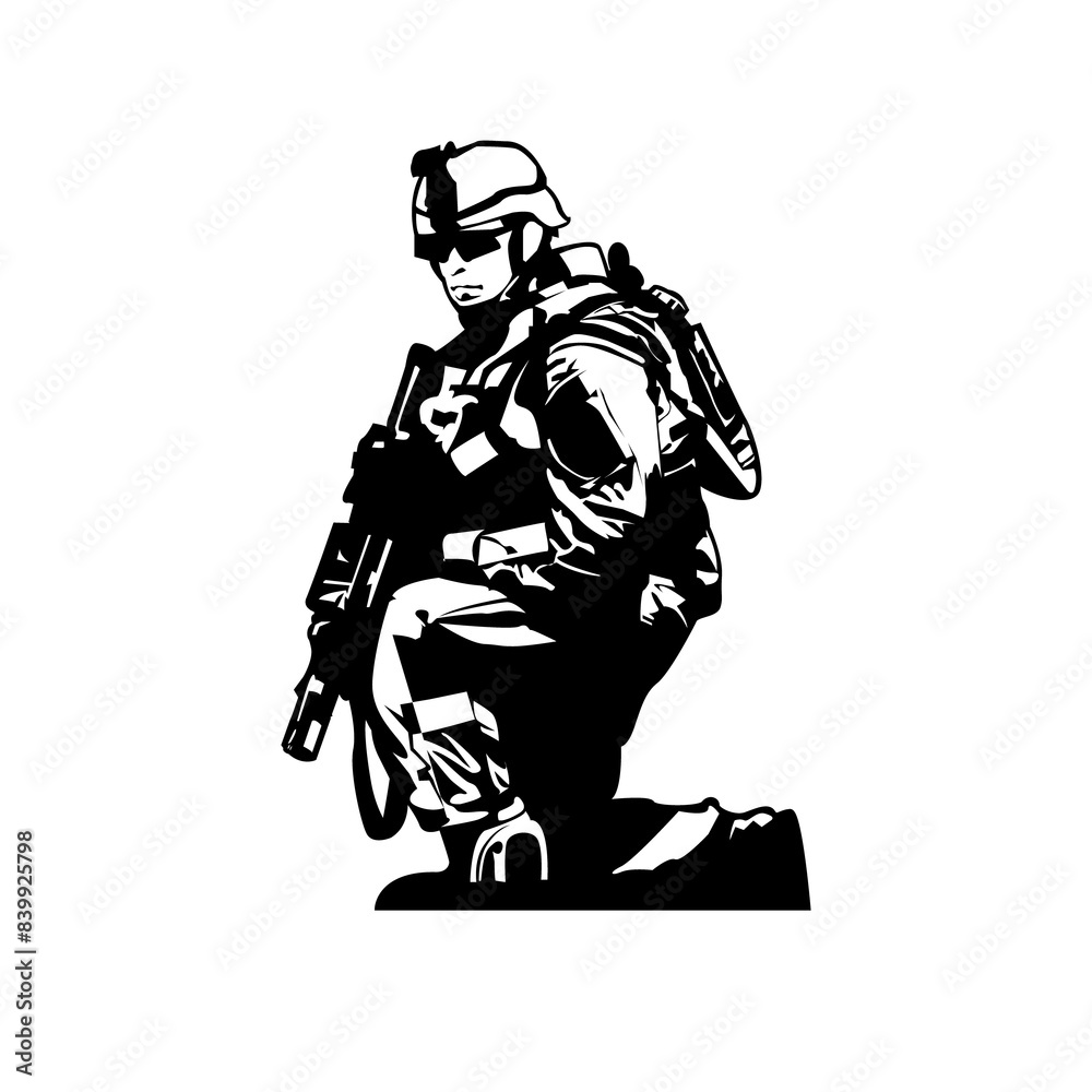 Fototapeta premium Soldier illustration PNG