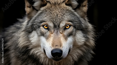 close grey wolf