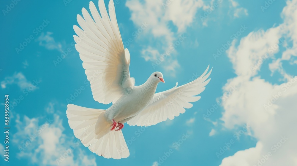 Fototapeta premium White dove in flight