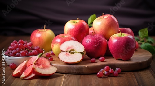 cutting pink lady apple photo