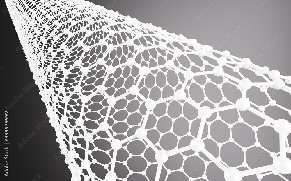 Carbon nanotubes, Nanotechnology, 3d rendering.
