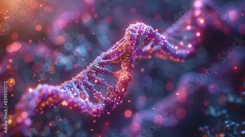 Three-dimensional molecule on blue-violet background