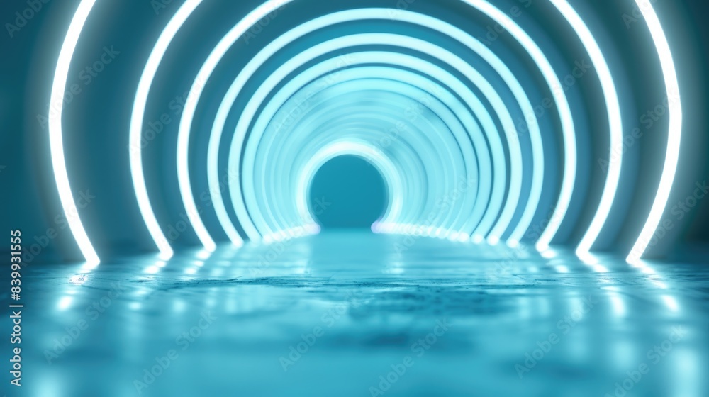 Obraz premium Blue Tunnel with Light