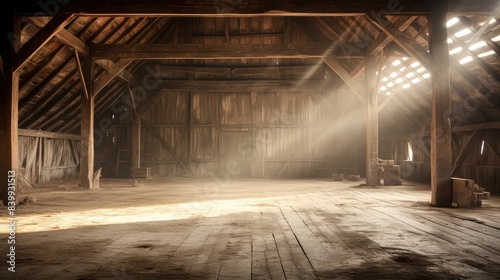 weathered blurred old barn interior