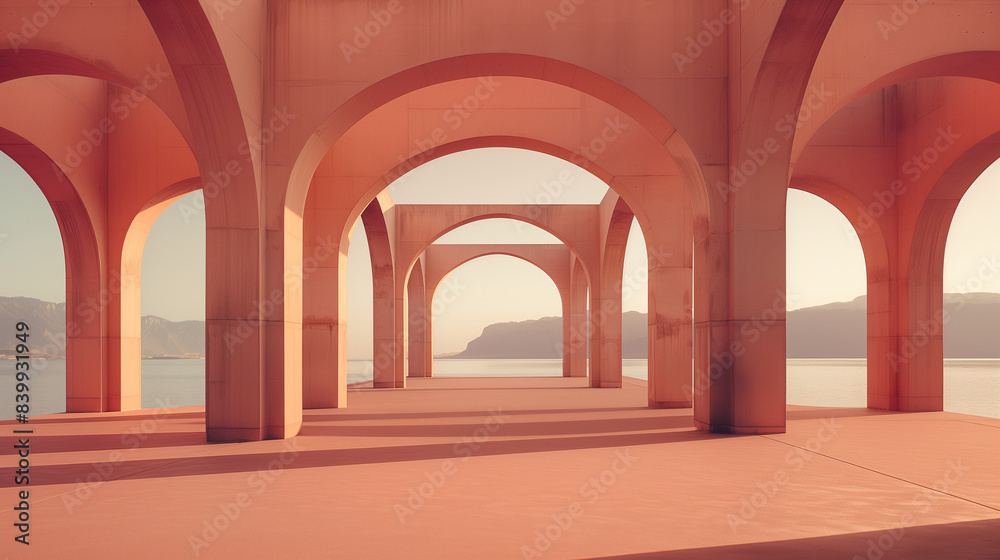 Fototapeta premium pink brutalist architeture