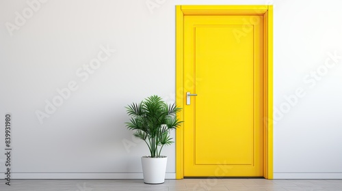 apartment yellow front door © vectorwin