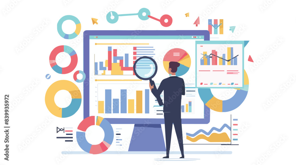 Market research, marketing or advertising survey to launch products, competitors research or social media report marketing report concept, business people look at magnified market data chart. Market research, marketing or advertising survey to launch products, competitors research or social media report marketing report concept, business people look at magnified market data chart.