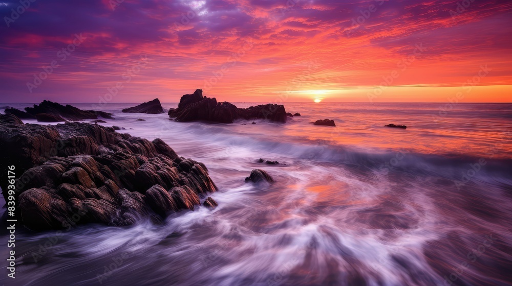 clouds purple beach sunset