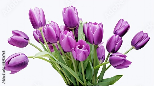 contrast purple flowers isolated