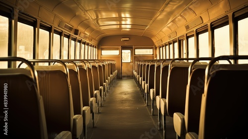 soft blurred school bus interior