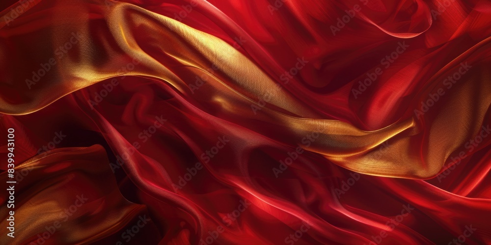 Red and Gold Cloth Close-Up Red and Gold Cloth Close-Up