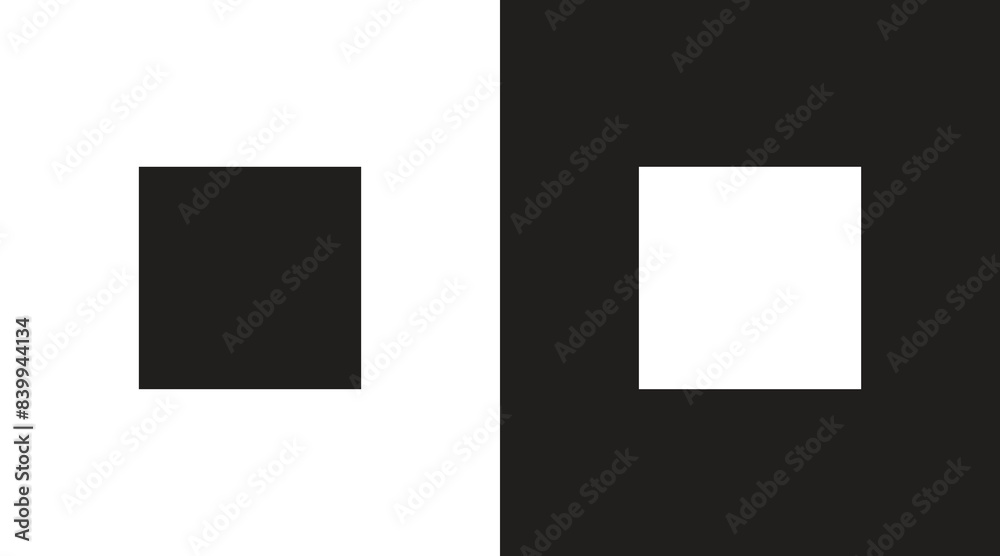 Square geometric shape, black and white vector icon for apps and websites Square geometric shape, black and white vector icon for apps and websites