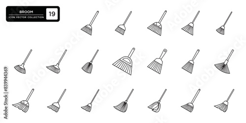 broom icon collection, vector icon templates can be edited and resized.