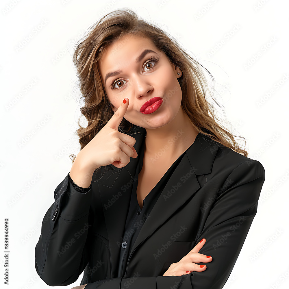 A model pointing a finger creates a dynamic and engaging image, often used in advertising and photography to draw attention or convey a specific message. The gesture, combined with the model's confide A model pointing a finger creates a dynamic and engaging image, often used in advertising and photography to draw attention or convey a specific message. The gesture, combined with the model's confide