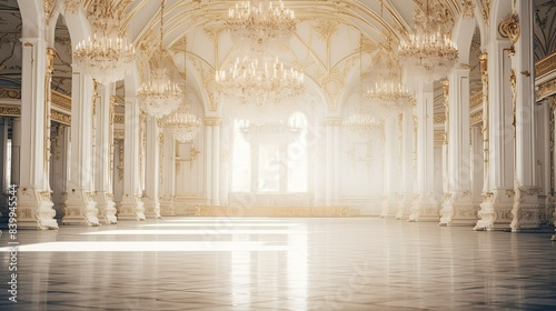 dreamy blurred white palace interior
