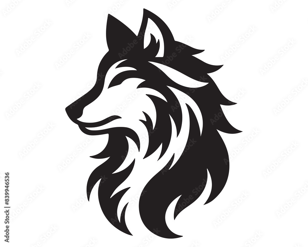 Fototapeta premium Vector silhouettes of the Wolf Head Logo