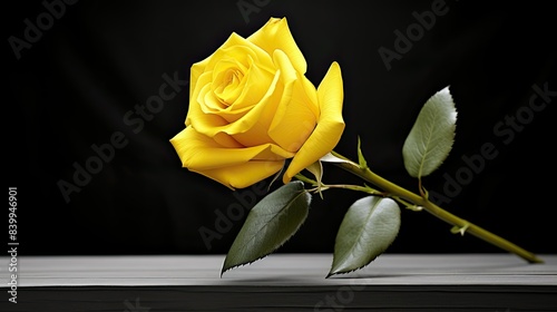 photograph long stem yellow rose