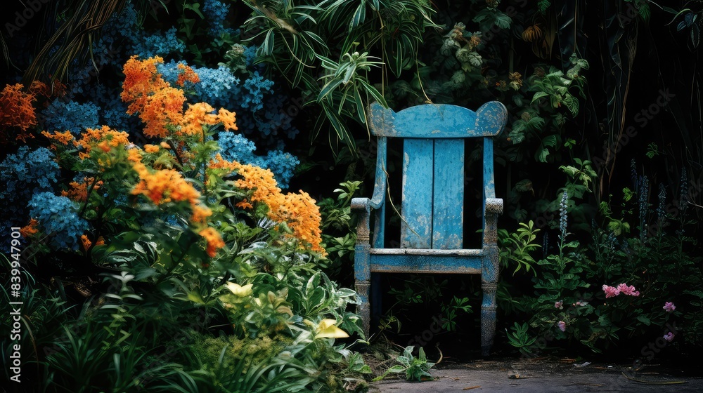 garden blue chair