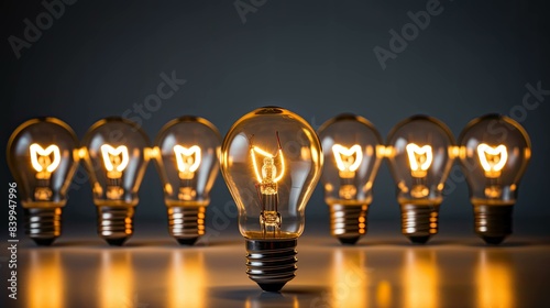 leadership light bulbs concept