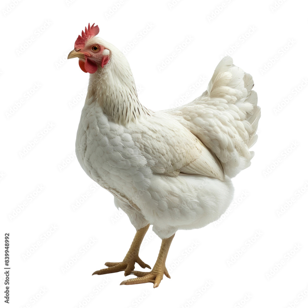 Fototapeta premium White Hen isolated on a transparent background