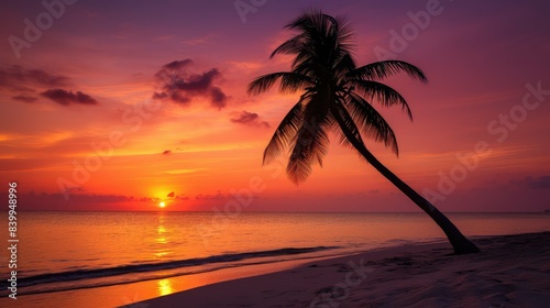 beach palm trees sun
