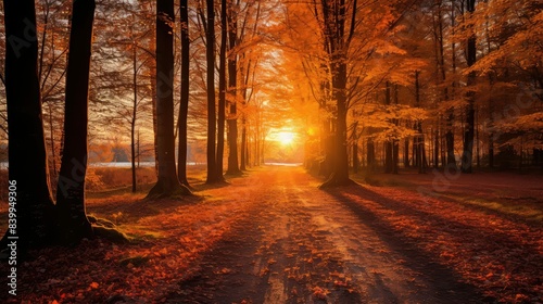 forest autumn sun