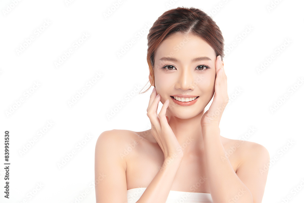 Beautiful young asian woman with clean fresh skin on white background, Face care, Facial treatment, Cosmetology, beauty and spa, Asian women portrait. Beautiful young asian woman with clean fresh skin on white background, Face care, Facial treatment, Cosmetology, beauty and spa, Asian women portrait.