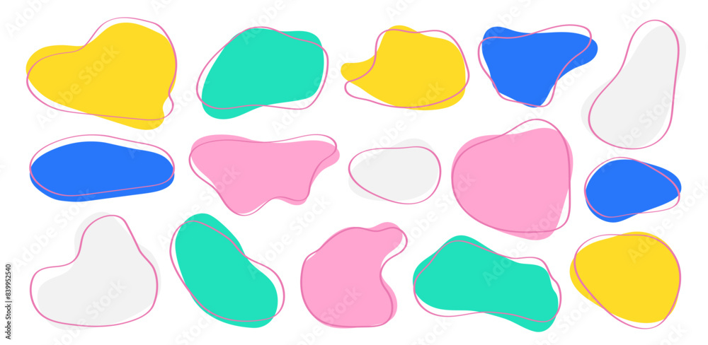 Set de Formas Abstractas dibujadas a mano. Vector