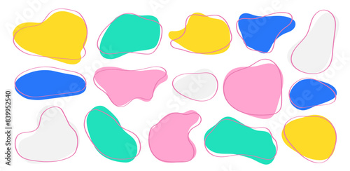 Set de Formas Abstractas dibujadas a mano. Vector