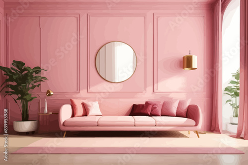 room pink design illustration © chutima