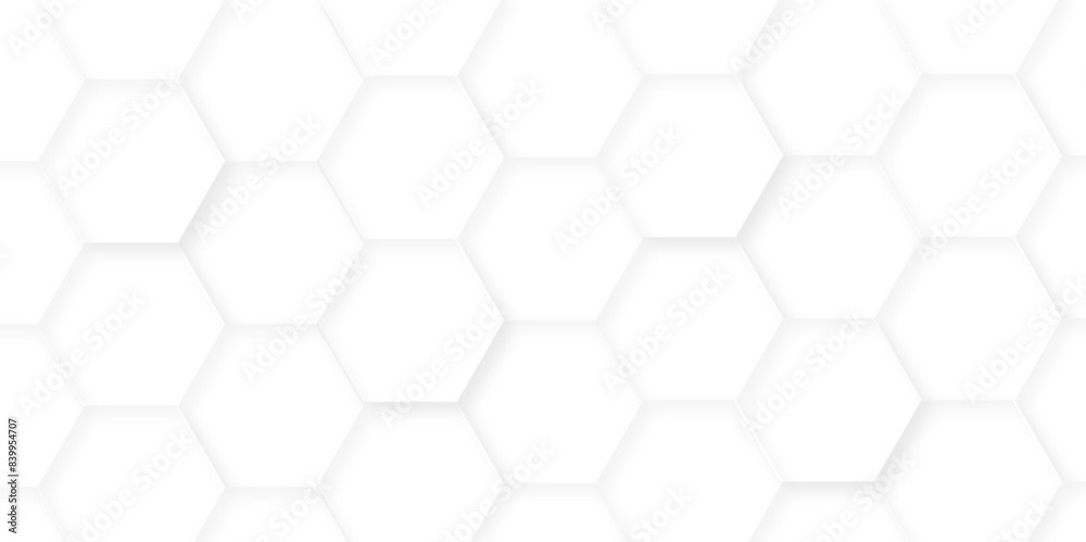 Naklejka premium Abstract modern 3d background with hexagonal with hexagon polygonal pattern background vector. seamless bright white abstract honeycomb square vintage creative concept background.