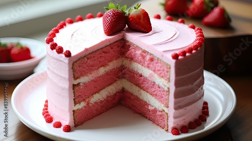 strawberries pink food