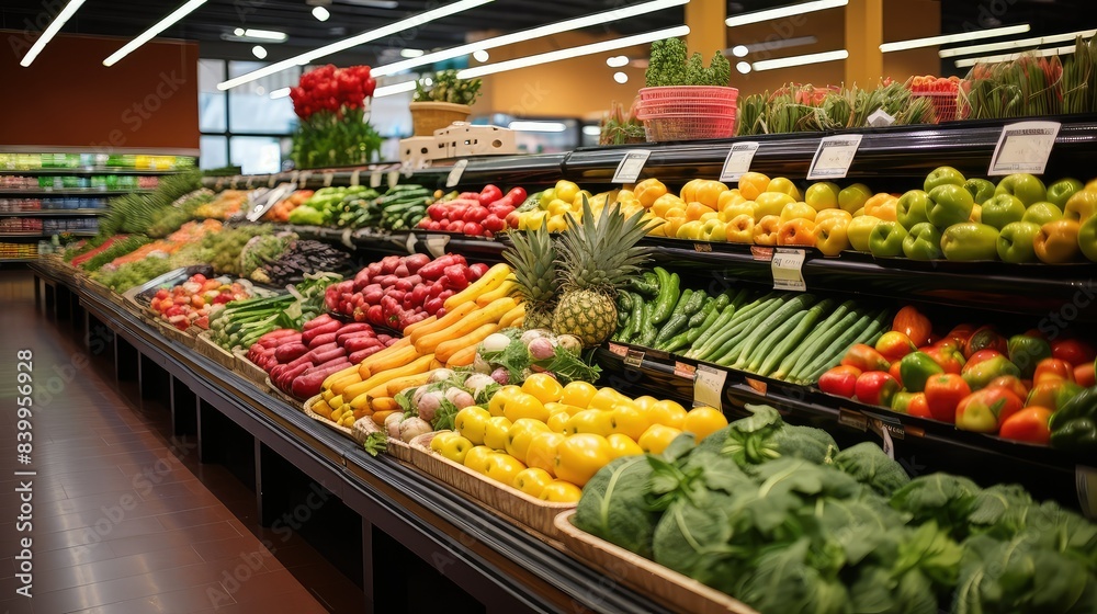 vegetables grocery store interior