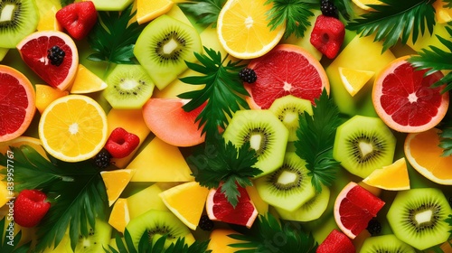 kiwi tropical watermelon background