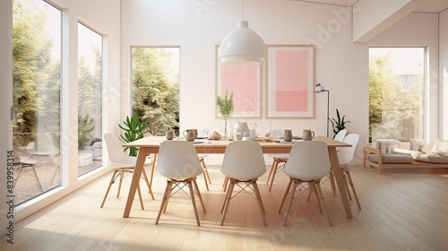 bright interior design dining room
