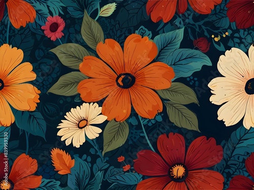 Abstract Floral Background, generative AI