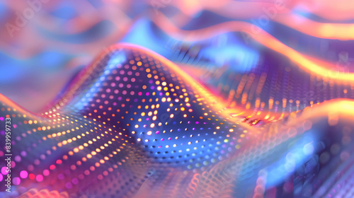 Fototapeta Naklejka Na Ścianę i Meble -  abstract 3d render round holographic curved splash of liquid motion background.generative ai