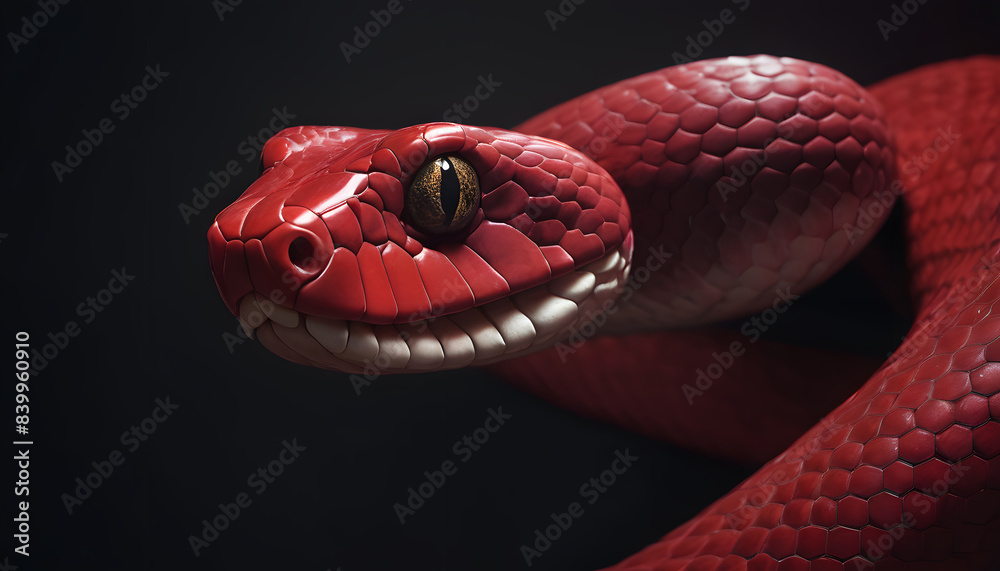 Fototapeta premium Close up on snake in natural habitat