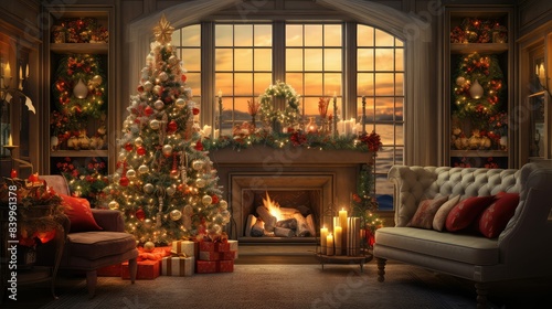 livingroom christmas light overlay