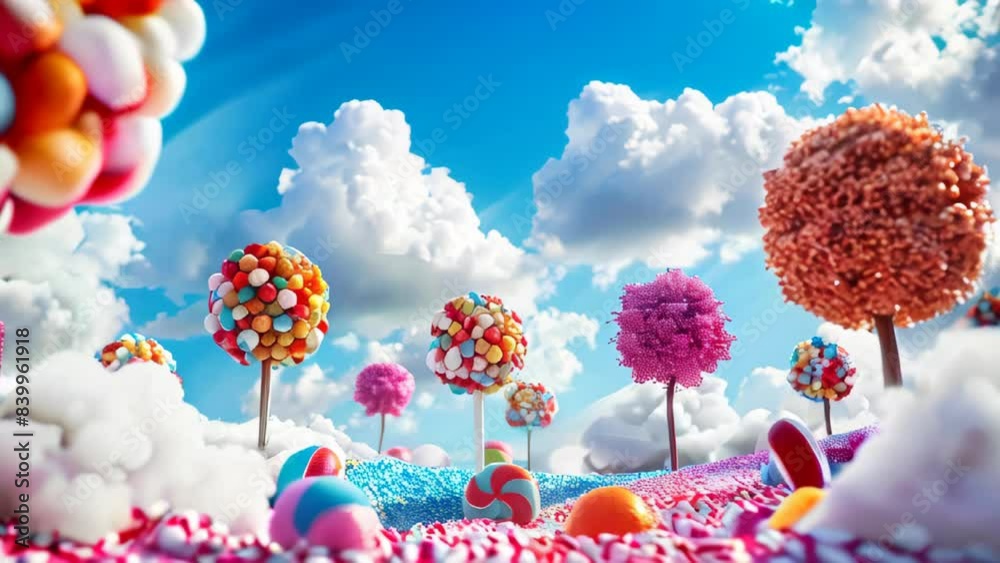 Fantasy surreal candy and sweets landscape