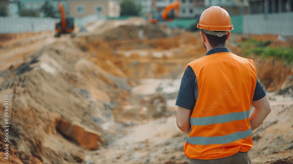Engineer Inspecting Construction Site, Behind-the-Scenes Engineer Inspecting Construction Site, Behind-the-Scenes