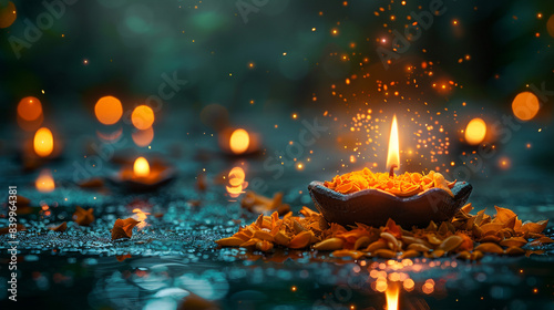 Happy Diwali lighting background