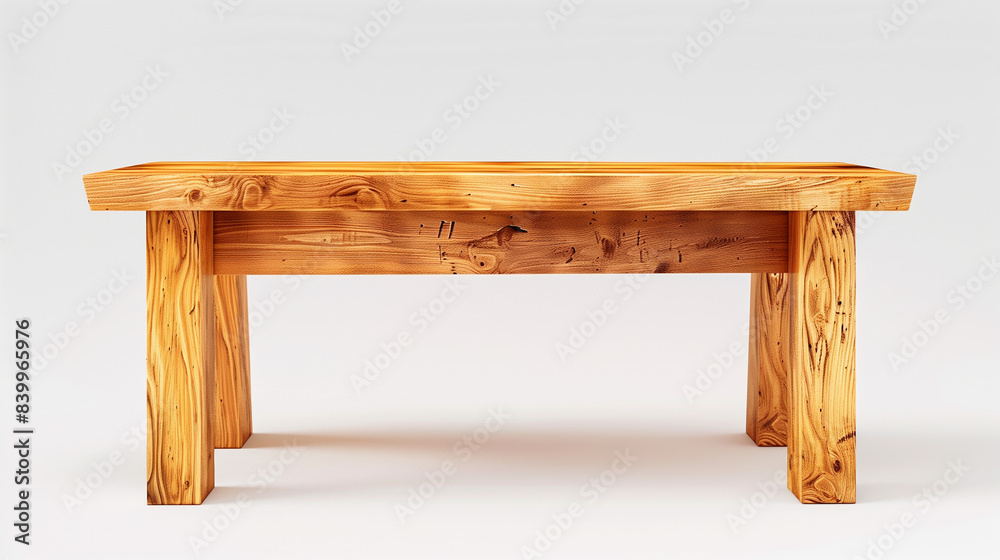 Rustic Upcycled Wood Furniture Sculpture on White Background