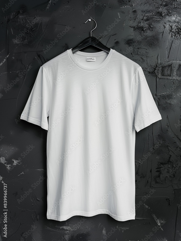 Mockup of white t-shirt on hanger Mockup of white t-shirt on hanger