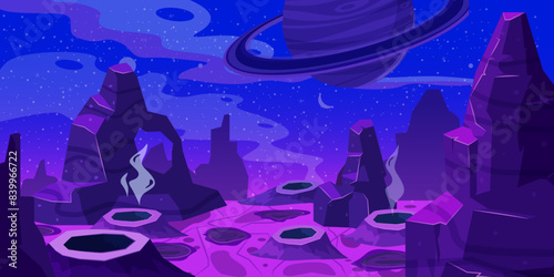 Fantasy space cartoon game concept background