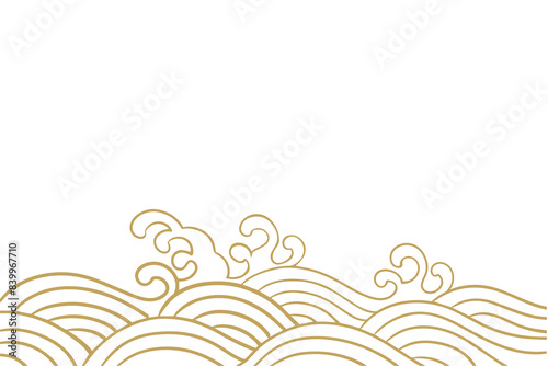 Dragon Boat Festival oriental retro chinese japanese waves background