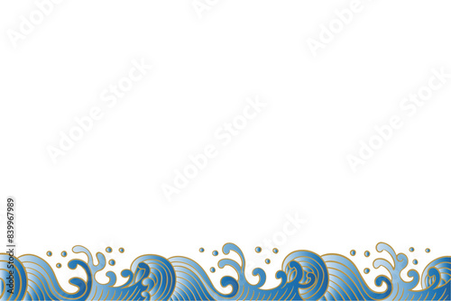 Dragon Boat Festival oriental retro chinese japanese waves background