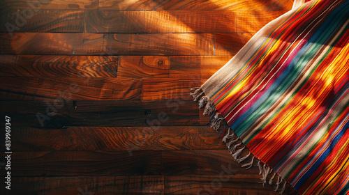 Serape on a maple wood table