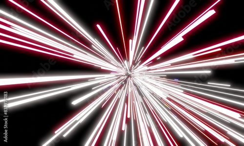 Zoom light  laser light bar 3D illustration