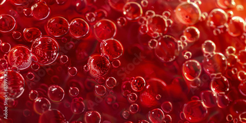 Texture Frozen Uneven Red Jelly With Bubbles For Background Created Using Artificial Intelligence